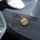 CHANEL Matelasse Chain Tote Bag Canvas Black Gold CC Auth MY229-19