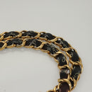 CHANEL Matelasse Chain Tote Bag Canvas Black Gold CC Auth MY229-8