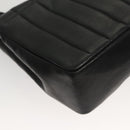 CHANEL Mademoiselle Shoulder Bag Lamb Skin Black Gold CC Auth MY236-15