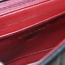 CHANEL Mademoiselle Shoulder Bag Lamb Skin Black Gold CC Auth MY236-19