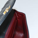 CHANEL Mademoiselle Shoulder Bag Lamb Skin Black Gold CC Auth MY236-20