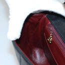 CHANEL Mademoiselle Shoulder Bag Lamb Skin Black Gold CC Auth MY236-21