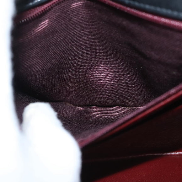 CHANEL Mademoiselle Shoulder Bag Lamb Skin Black Gold CC Auth MY236