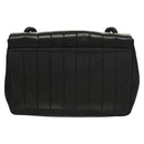 CHANEL Mademoiselle Shoulder Bag Lamb Skin Black Gold CC Auth MY236-2