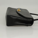 CHANEL Mademoiselle Shoulder Bag Lamb Skin Black Gold CC Auth MY236-3