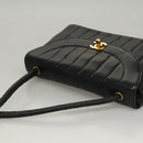 CHANEL Mademoiselle Shoulder Bag Lamb Skin Black Gold CC Auth MY236-6
