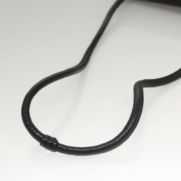 CHANEL Mademoiselle Shoulder Bag Lamb Skin Black Gold CC Auth MY236