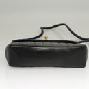 CHANEL Mademoiselle Shoulder Bag Lamb Skin Black Gold CC Auth MY236-5