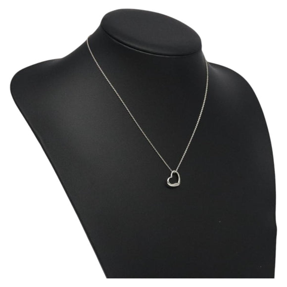 TIFFANY&Co. Open Heart Necklace Ag925 Silver Auth MY241