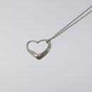 TIFFANY&Co. Open Heart Necklace Ag925 Silver Auth MY241-3