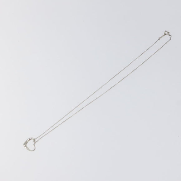 TIFFANY&Co. Open Heart Necklace Ag925 Silver Auth MY241