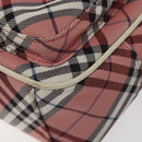 BURBERRY Nova Check Blue Label Shoulder Bag Nylon Red Silver Auth MY252-10