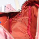 BURBERRY Nova Check Blue Label Shoulder Bag Nylon Red Silver Auth MY252-19