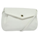 GIVENCHY Shoulder Bag Leather White Gold Auth MY255-1