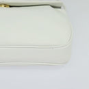 GIVENCHY Shoulder Bag Leather White Gold Auth MY255-14