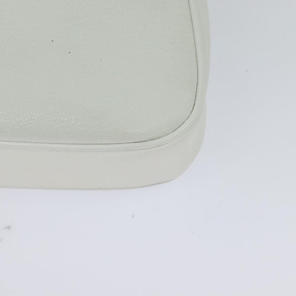 GIVENCHY Shoulder Bag Leather White Gold Auth MY255