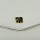 GIVENCHY Shoulder Bag Leather White Gold Auth MY255-17