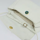 GIVENCHY Shoulder Bag Leather White Gold Auth MY255-10