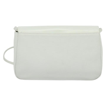 GIVENCHY Shoulder Bag Leather White Gold Auth MY255 - 0