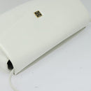 GIVENCHY Shoulder Bag Leather White Gold Auth MY255-6
