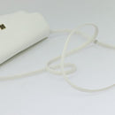 GIVENCHY Shoulder Bag Leather White Gold Auth MY255-7