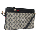 GUCCI GG Supreme Sherry Line Shoulder Bag PVC Navy Gold 96 02 035 Auth MY260-1