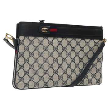 GUCCI GG Supreme Sherry Line Shoulder Bag PVC Navy Gold 96 02 035 Auth MY260