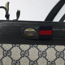 GUCCI GG Supreme Sherry Line Shoulder Bag PVC Navy Gold 96 02 035 Auth MY260-14