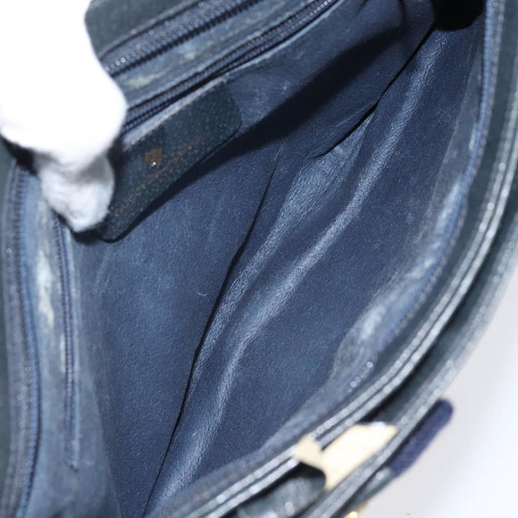 GUCCI GG Supreme Sherry Line Shoulder Bag PVC Navy Gold 96 02 035 Auth MY260