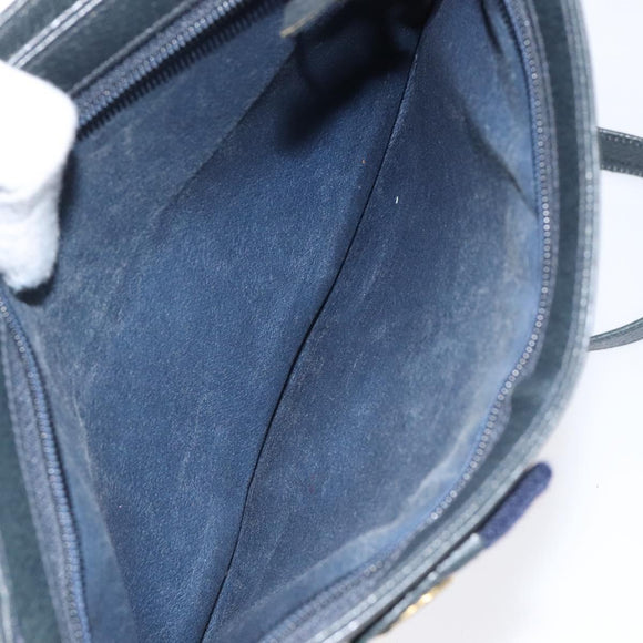 GUCCI GG Supreme Sherry Line Shoulder Bag PVC Navy Gold 96 02 035 Auth MY260