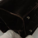 PRADA Hand Bag Velor Dark Brown Auth MY263-10
