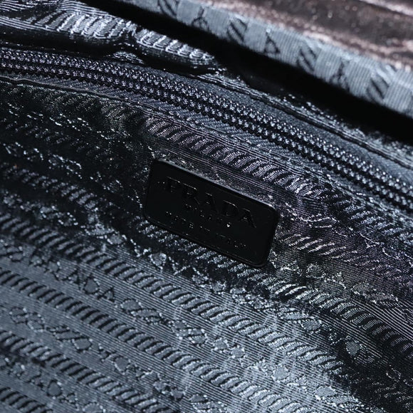 PRADA Hand Bag Velor Dark Brown Auth MY263