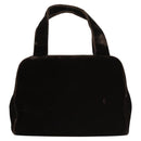 PRADA Hand Bag Velor Dark Brown Auth MY263-2