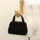 PRADA Hand Bag Velor Dark Brown Auth MY263-22
