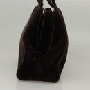 PRADA Hand Bag Velor Dark Brown Auth MY263-4