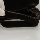 PRADA Hand Bag Velor Dark Brown Auth MY263-7