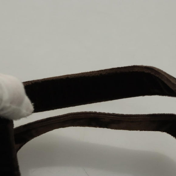 PRADA Hand Bag Velor Dark Brown Auth MY263