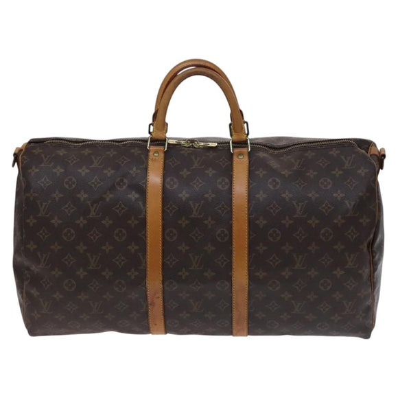 LOUIS VUITTON Monogram Keepall Bandouliere 55 Boston Bag M41414 LV Auth MY271