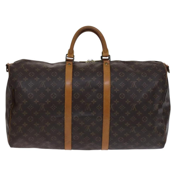 LOUIS VUITTON Monogram Keepall Bandouliere 55 Boston Bag M41414 LV Auth MY271