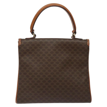 CELINE Macadam Canvas Hand Bag PVC Leather Brown Gold Auth MY275V - 0