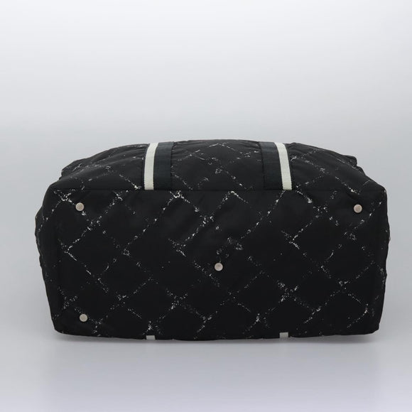 CHANEL New Travel line Boston Bag Nylon 2way Black CC Auth MY277