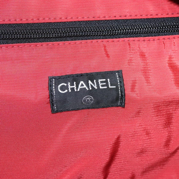 CHANEL New Travel line Boston Bag Nylon 2way Black CC Auth MY277