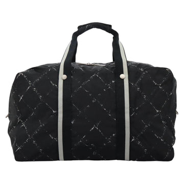 CHANEL New Travel line Boston Bag Nylon 2way Black CC Auth MY277 - 0