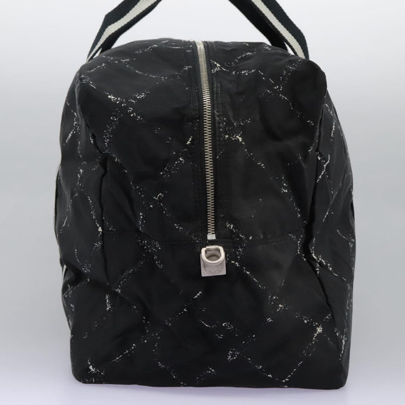 CHANEL New Travel line Boston Bag Nylon 2way Black CC Auth MY277