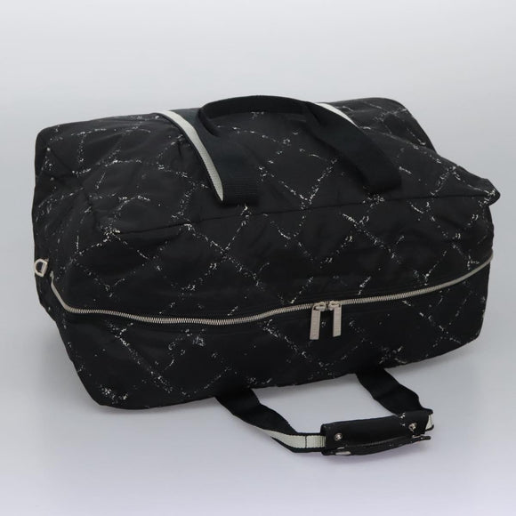 CHANEL New Travel line Boston Bag Nylon 2way Black CC Auth MY277