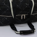CHANEL New Travel line Boston Bag Nylon 2way Black CC Auth MY277-7