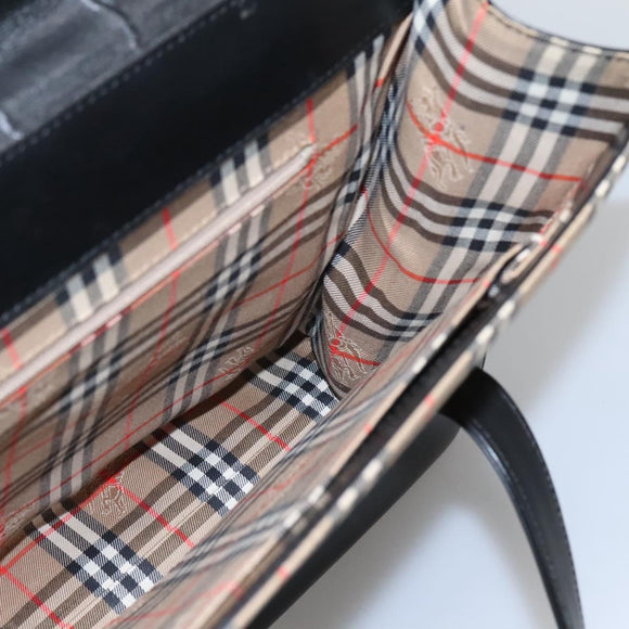 BURBERRY Shoulder Bag Leather Black Auth MY280