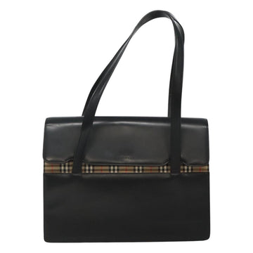 BURBERRY Shoulder Bag Leather Black Auth MY280 - 0