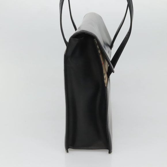 BURBERRY Shoulder Bag Leather Black Auth MY280