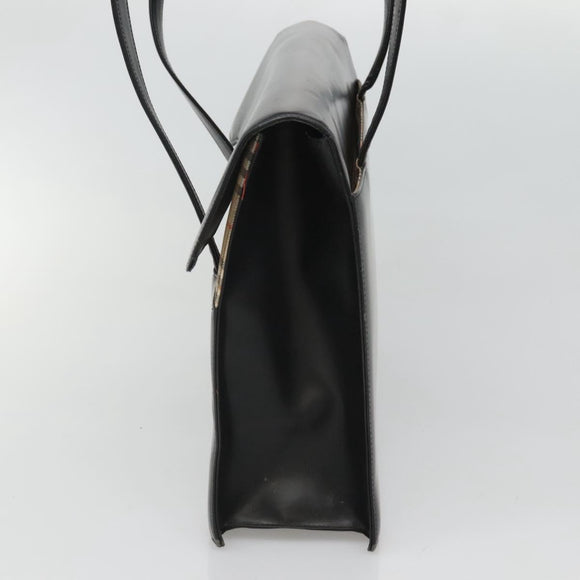 BURBERRY Shoulder Bag Leather Black Auth MY280
